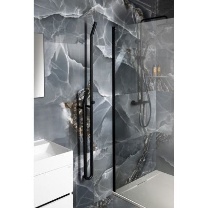 Sapho - Scaldasalviette elettrico con timer DUOPASSO 45W 170x12 cm nero opaco