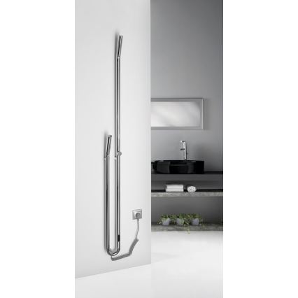 Sapho - Scaldasalviette elettrico con timer DUOPASSO 45W 170x12 cm cromo lucido