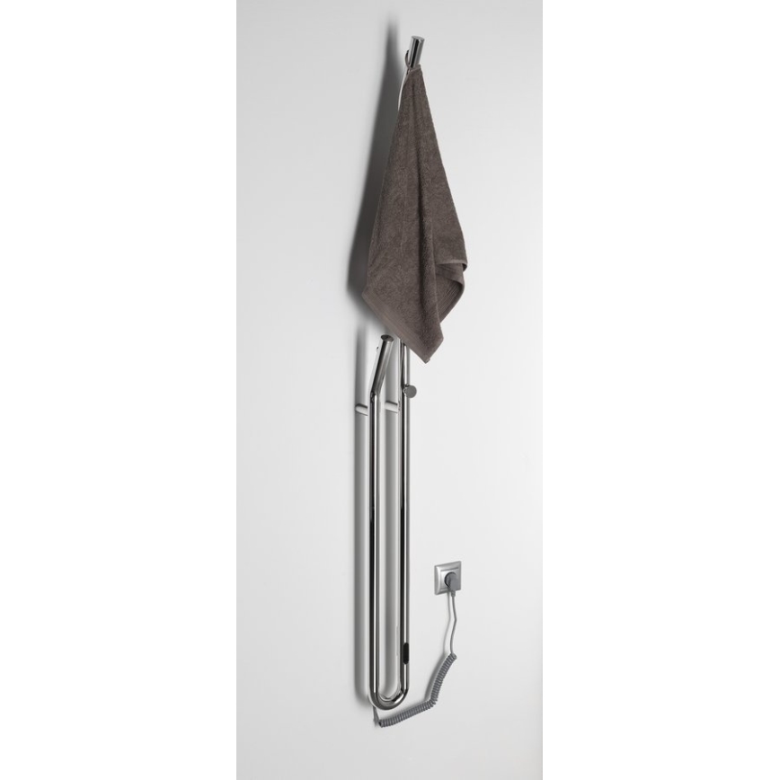 Sapho - Scaldasalviette elettrico con timer DUOPASSO 45W 170x12 cm cromo lucido