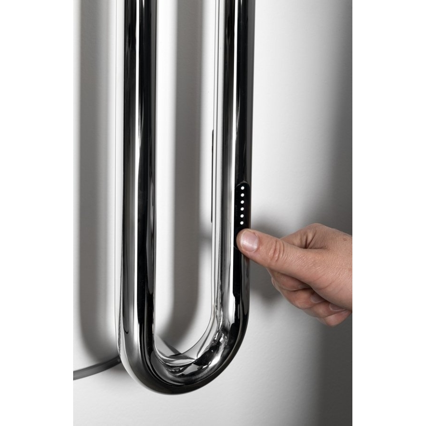Sapho - Scaldasalviette elettrico con timer DUOPASSO 45W 170x12 cm cromo lucido