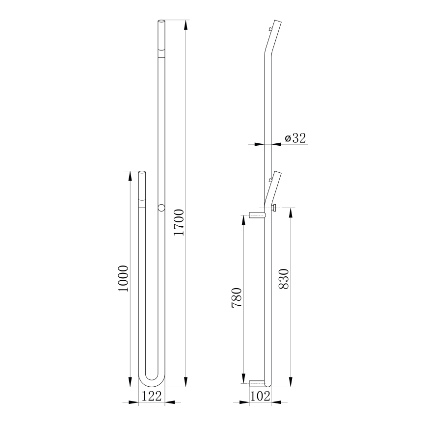 Sapho - Scaldasalviette elettrico con timer DUOPASSO 45W 170x12 cm cromo lucido