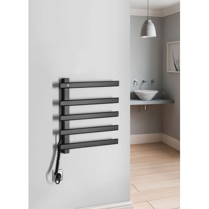 Sapho - Scaldasalviette elettrico ELCOR 63W 48x52 cm nero opaco