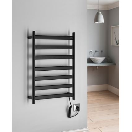 Sapho - Scaldasalviette elettrico ELIAS 105W/230V 49x73 cm nero opaco