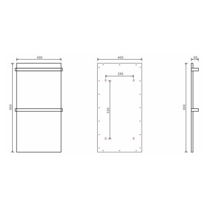 Sapho - Scaldasalviette elettrico ELMIS 120W 80x40 cm bianco opaco