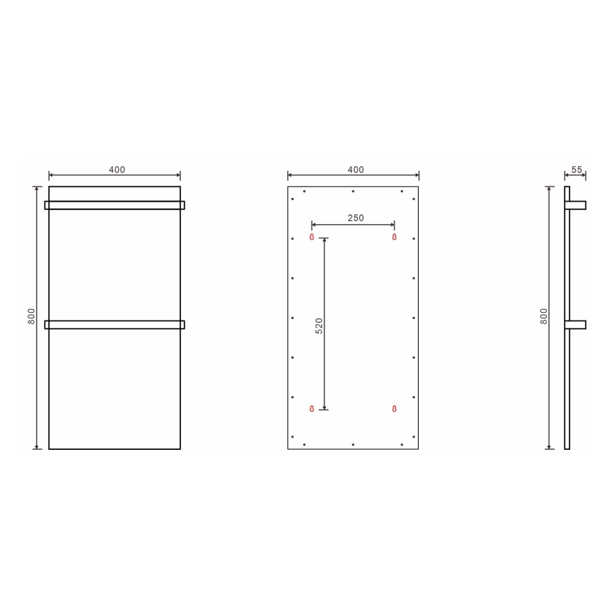 Sapho - Scaldasalviette elettrico ELMIS 120W 80x40 cm bianco opaco