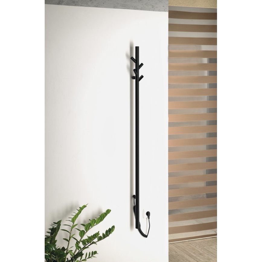 Sapho - Scaldasalviette elettrico PASADOR 30 W 150x15 cm nero opaco