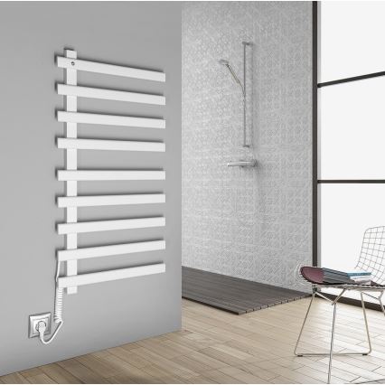 Sapho - Scaldasalviette elettrico per asciugamani ELCOR 128W 92x48 cm bianco opaco