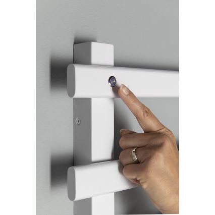 Sapho - Scaldasalviette elettrico per asciugamani ELCOR 128W 92x48 cm bianco opaco