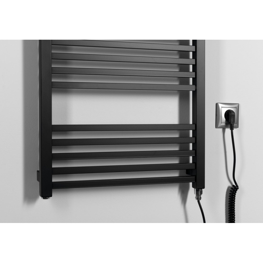 Sapho - Scaldasalviette elettrico per asciugamani METRO-E 400W/230V 50x106 cm nero opaco