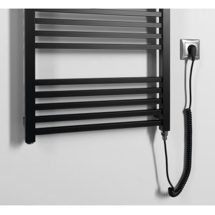 Sapho - Scaldasalviette elettrico per asciugamani METRO-E 500W 134x50 cm nero opaco