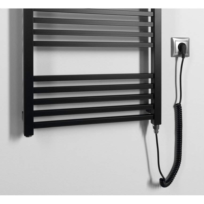 Sapho - Scaldasalviette elettrico per asciugamani METRO-E 500W 134x50 cm nero opaco