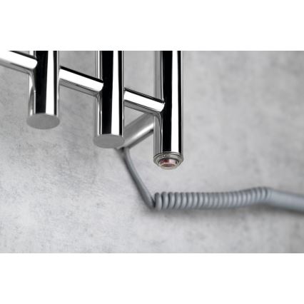 Sapho - Scaldasalviette elettrico per asciugamani PAPINADO 85W 120x26 cm, cromo lucido, destro