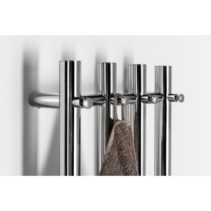 Sapho - Scaldasalviette elettrico per asciugamani PAPINADO 85W 120x26 cm, cromo lucido, destro