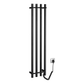 Sapho - Scaldasalviette elettrico per asciugamani PAPINADO 85W 120x26 cm nero opaco