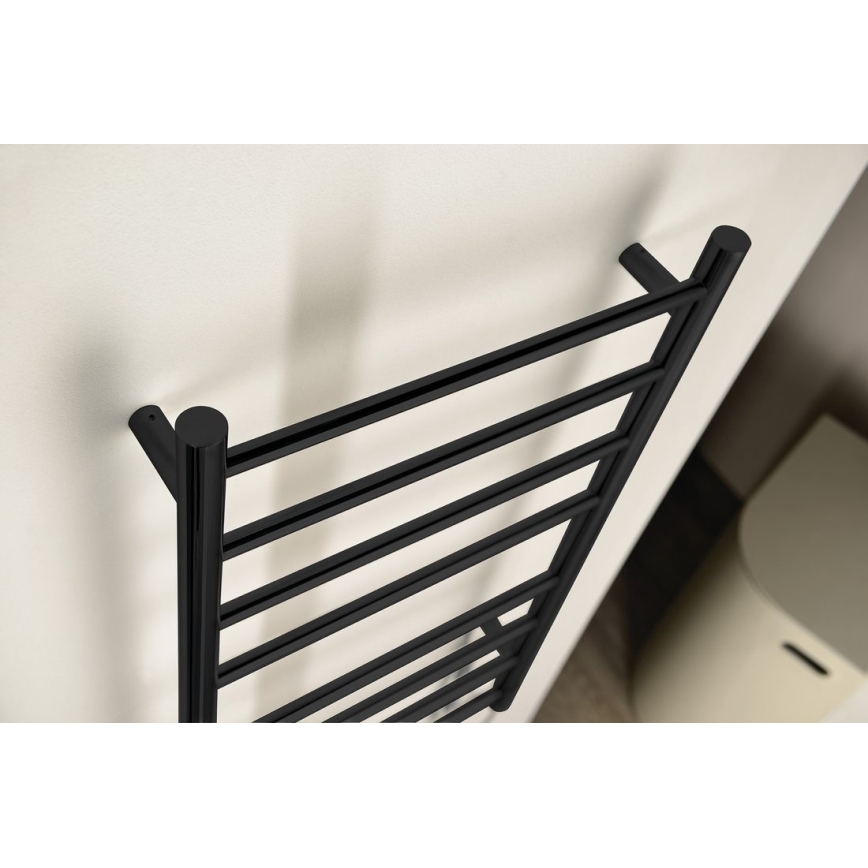 Sapho - Scaldasalviette elettrico REDONDO 130 W, 116x63 cm, nero opaco