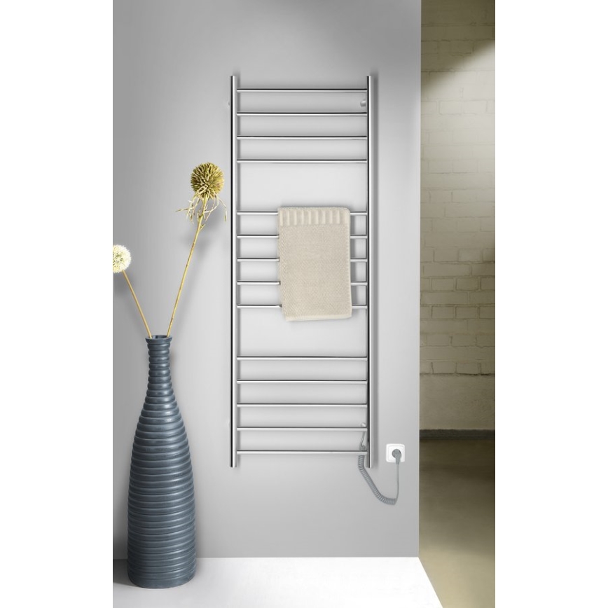 Sapho - Scaldasalviette elettrico REDONDO 130W 150x60 cm cromato lucido rotondo