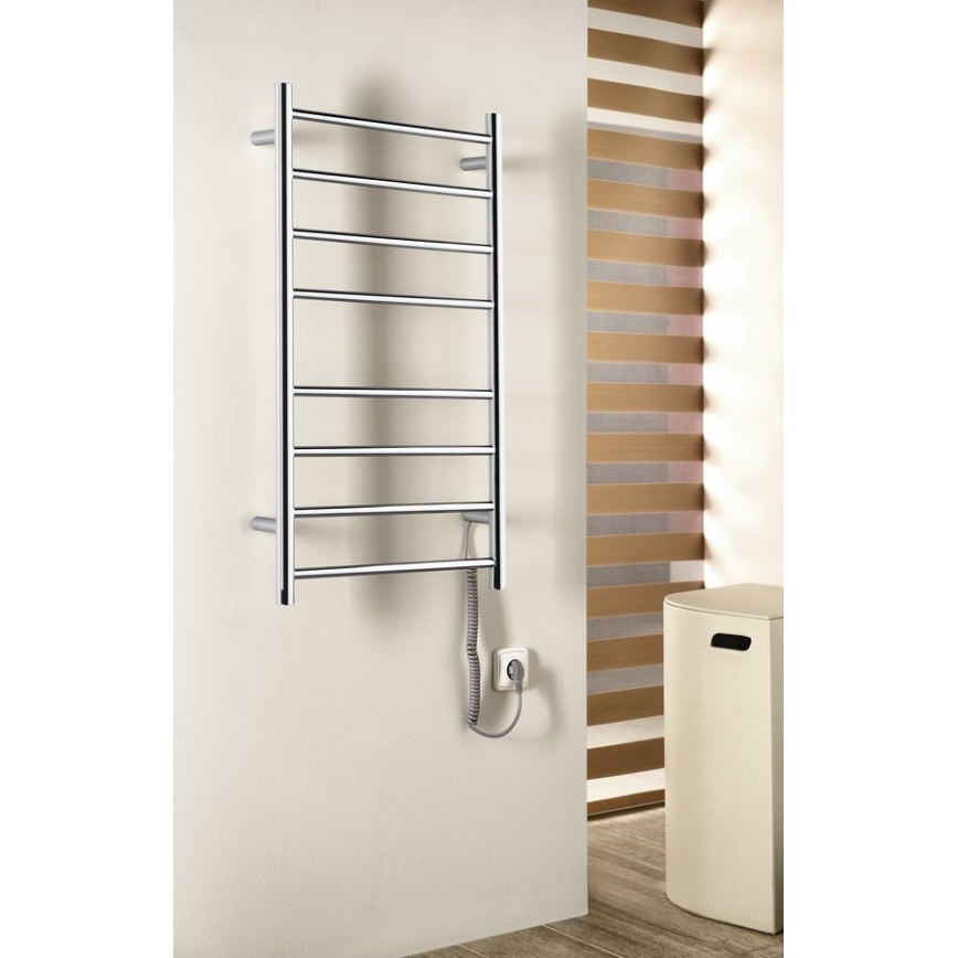 Sapho - Scaldasalviette elettrico REDONDO 75W 90x50 cm cromato lucido rotondo