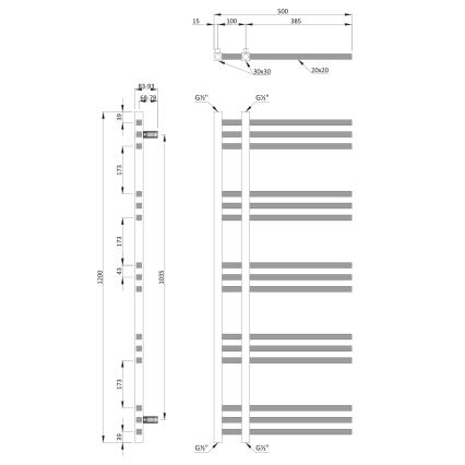 Sapho - Scaldasalviette MAGDALENA 408W/230V 50x120 cm cromo lucido