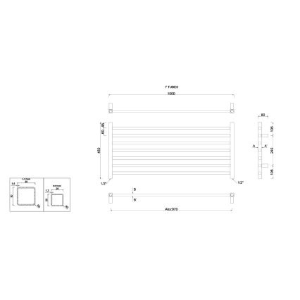 Sapho - Scaldasalviette METRO 45x100 cm cromo lucido
