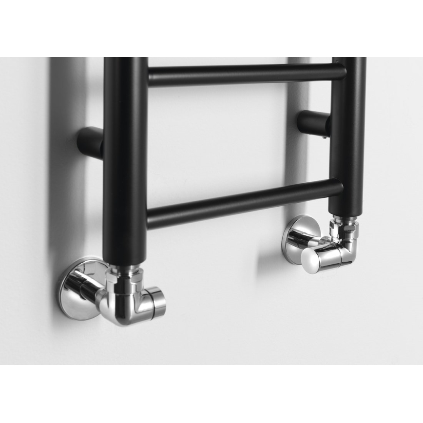 Sapho - Scaldasalviette per bagno DINA 278W 30x138 cm nero opaco