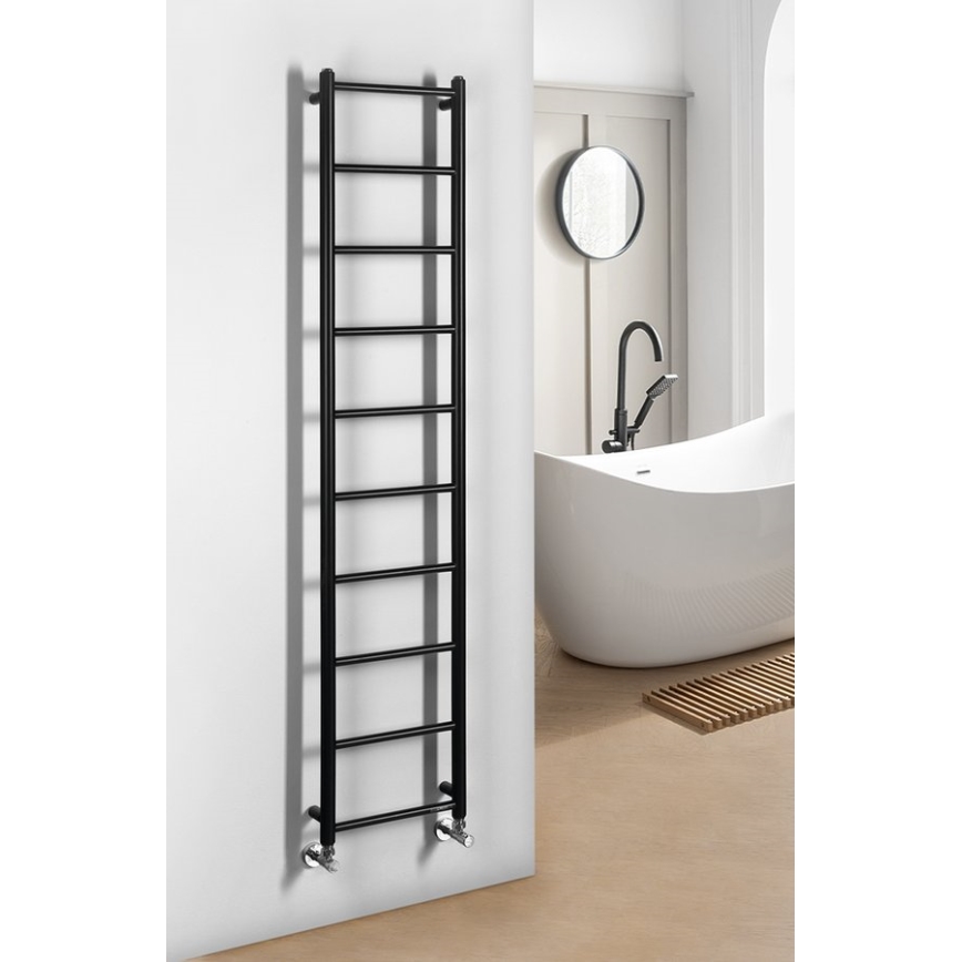Sapho - Scaldasalviette per bagno DINA 334W 35x168 cm nero opaco