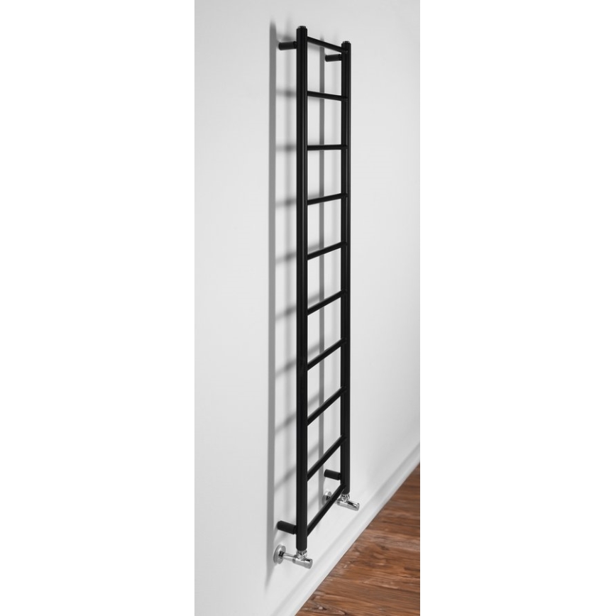 Sapho - Scaldasalviette per bagno DINA 334W 35x168 cm nero opaco