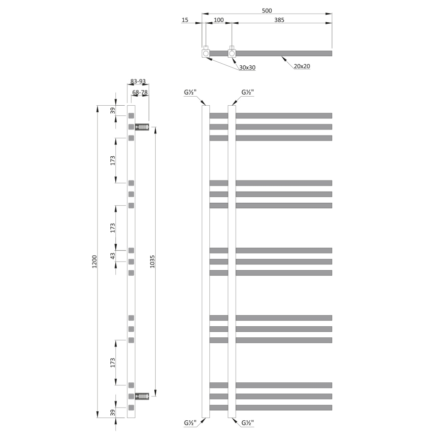 Sapho - Scaldasalviette per bagno MAGDALENA 408W/230V 50 x 120 cm cromo lucido