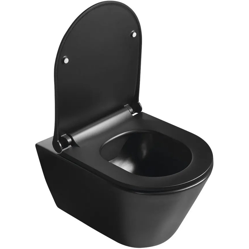 Sapho - Sedile per WC SoftClose AVVA SLIM nero opaco