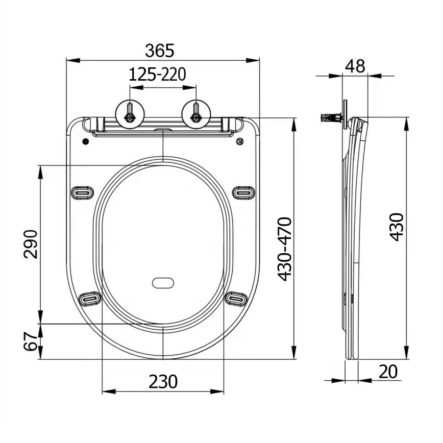 Sapho - Sedile WC SoftClose PACO nero