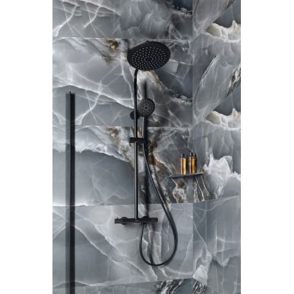 Sapho - Set doccia SOLARIS con miscelatore, nero opaco
