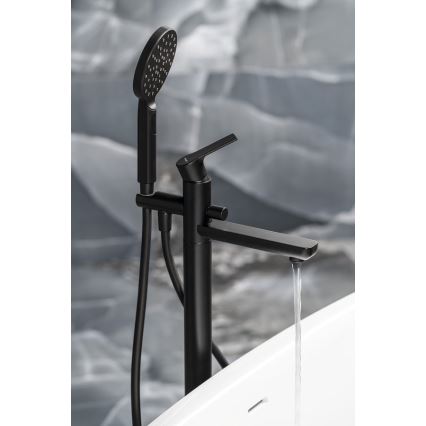 Sapho - Set per vasca con miscelatore PAX nero opaco