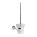 Sapho - Spazzola WC da parete X-ROUND vetro opalino/cromo lucido