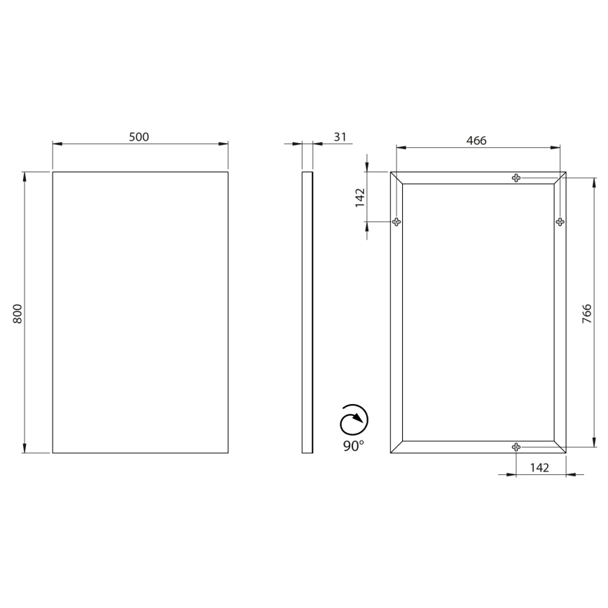 Sapho - Specchio AROWANA 50x80 cm, cromo lucido