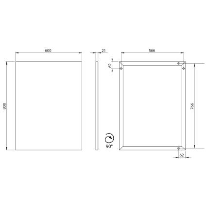 Sapho - Specchio con cornice AROWANA 60x80 cm nero opaco