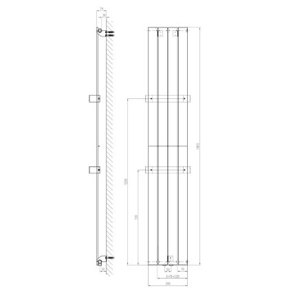 Sapho - Termoarredo bagno COLONNA 180x30 cm bianco