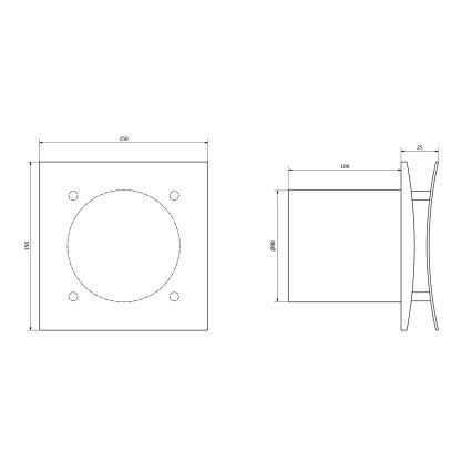 Sapho - Ventilatore assiale con timer EIRA 15W/230V bianco