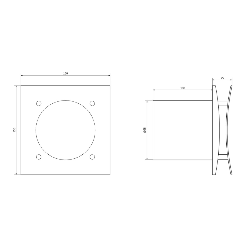 Sapho - Ventilatore assiale con timer EIRA 15W/230V bianco