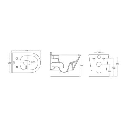 Sapho - WC sospeso AVVA ceramica/nero