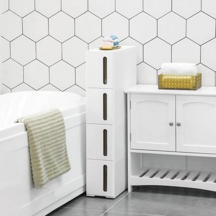 Scaffale a ripiani MARGE bianco/marrone