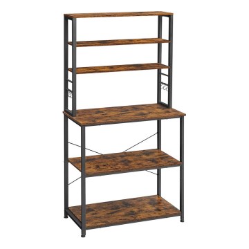 Scaffale a ripiani per cucina MARGE marrone/nero