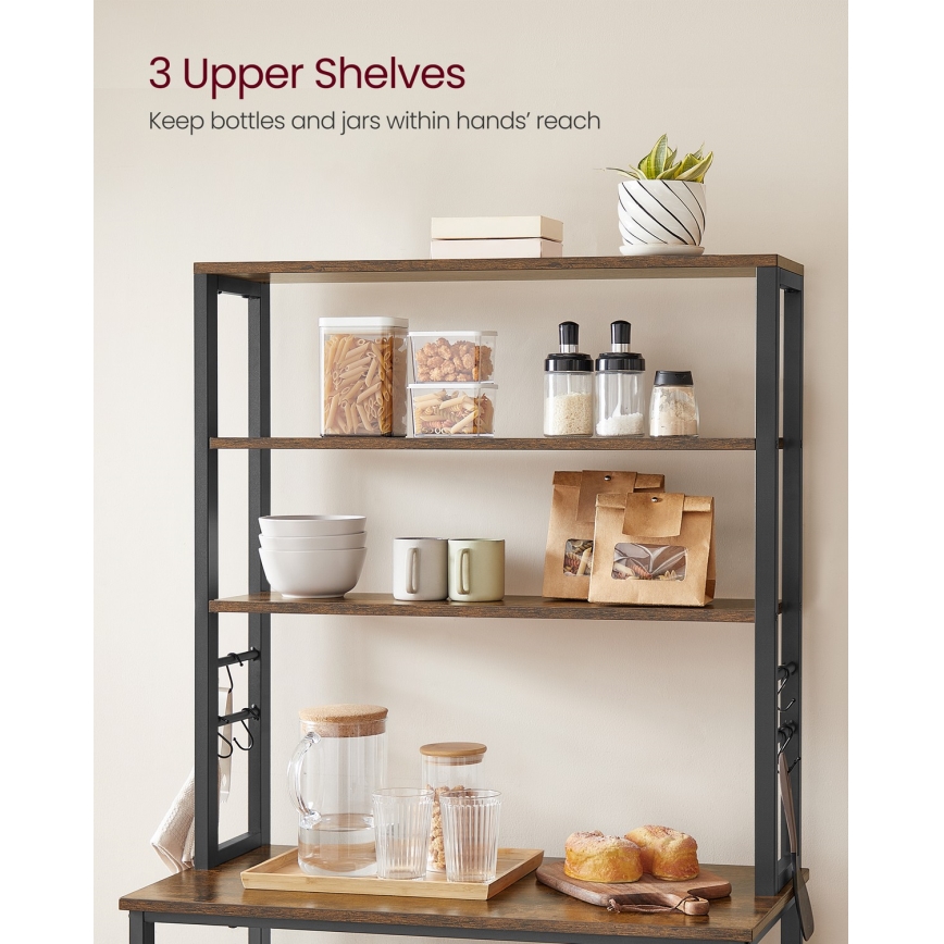 Scaffale a ripiani per cucina MARGE marrone/nero