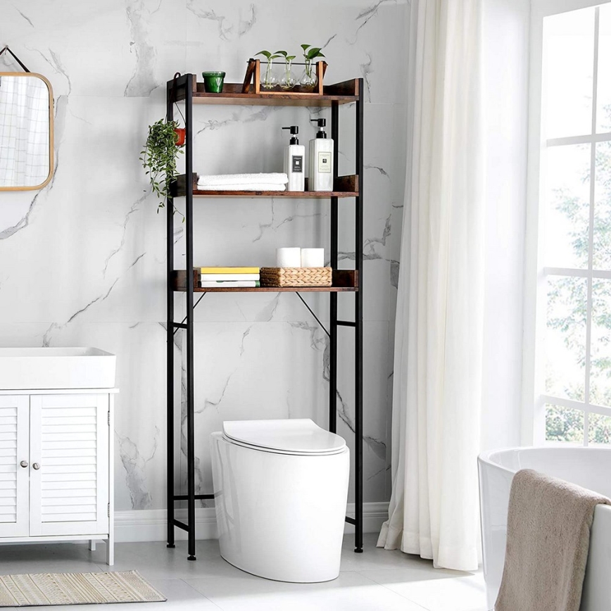 Scaffale da bagno RENARO marrone/nero