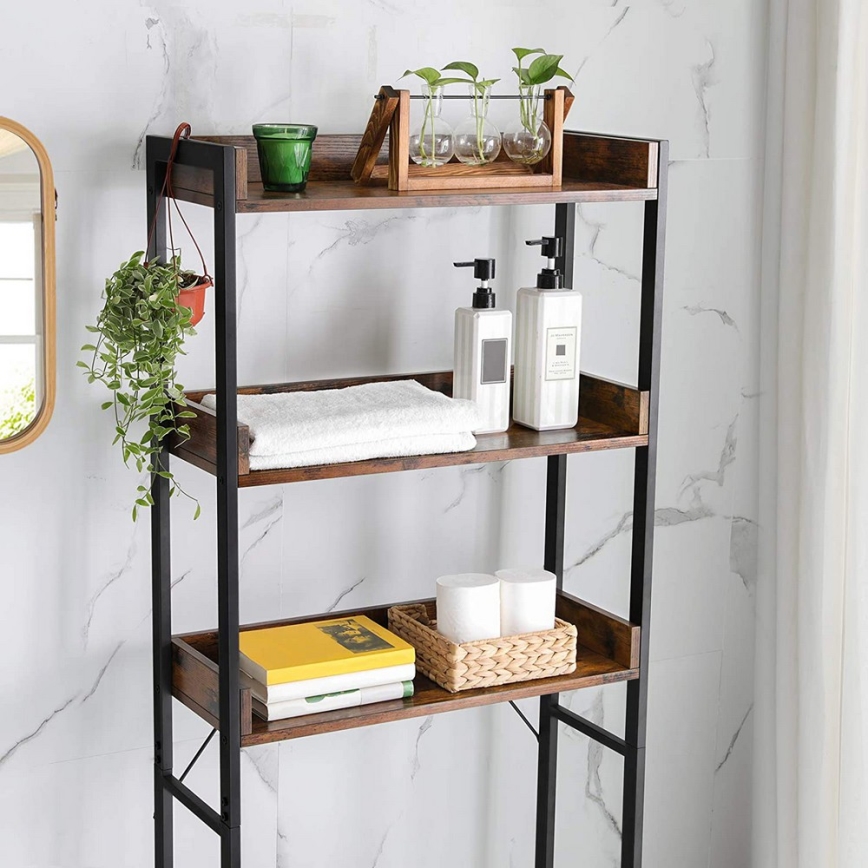 Scaffale da bagno RENARO marrone/nero