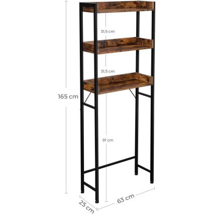 Scaffale da bagno RENARO marrone/nero