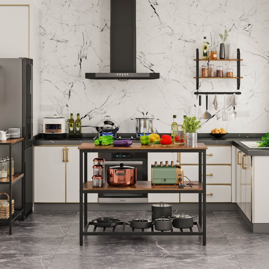 Scaffale da cucina a ripiani MARGE, marrone/nero