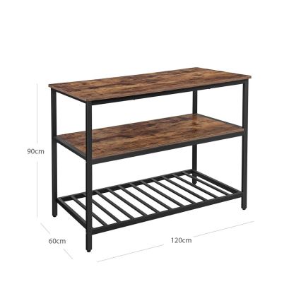 Scaffale da cucina a ripiani MARGE, marrone/nero