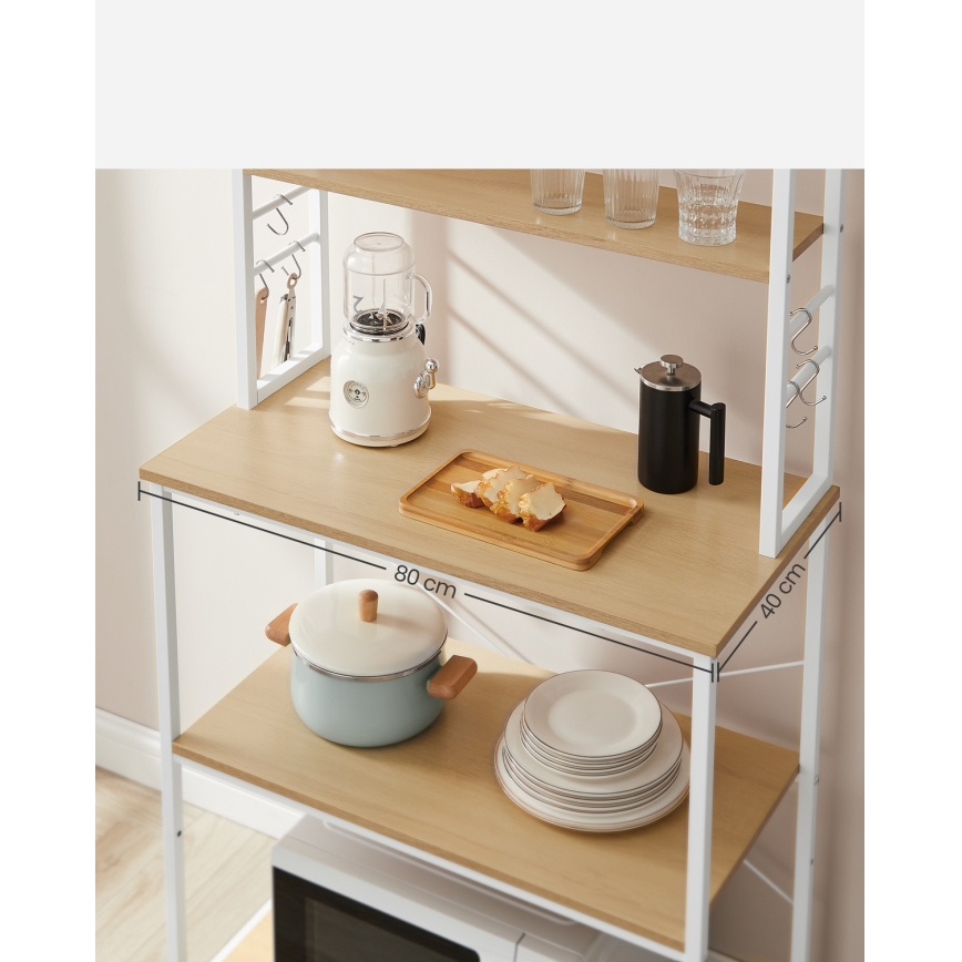 Scaffale da cucina MARGE marrone/bianco