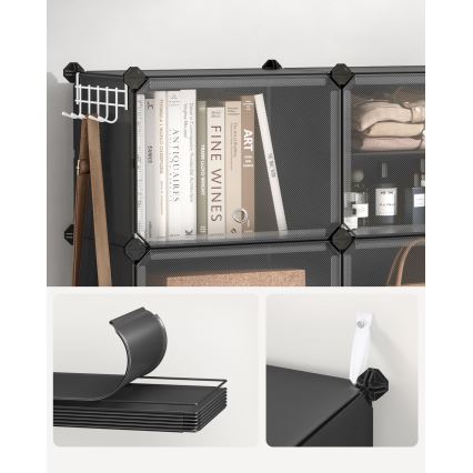 Scaffale modulare con scomparti BOXIFY, nero