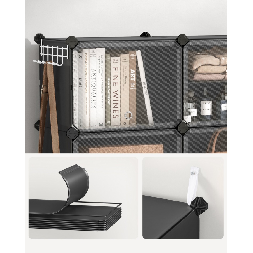 Scaffale modulare con scomparti BOXIFY, nero