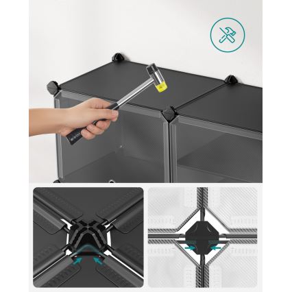 Scaffale modulare con scomparti BOXIFY, nero